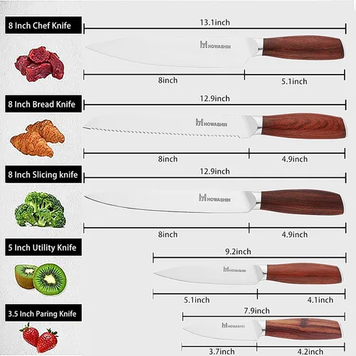 Vista 97 de Cuchillo de chef de 6 pulgadas, cuchillos de cocina, deshuesado de acero inoxidable alemán de alto carbono, cuchillo profesional para carne, aves