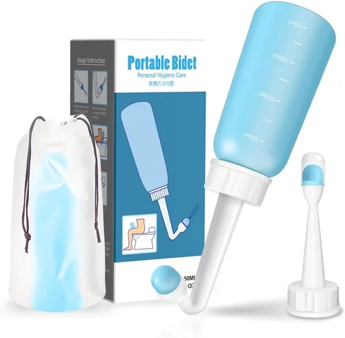 Vista 9 de Peri Bottle – Cuidado posparto y perineal – Bidé portátil 2 en 1 – Pulverizador de bidé portátil de viaje para mujeres u hombres – Botella rociadora
