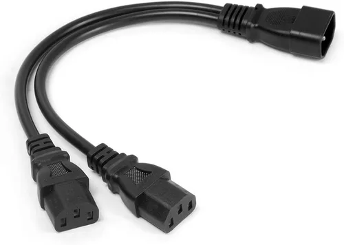 Vista 2 de Paquete de 2 cables de cable adaptador de corriente C14 a 2 x C13 para servidor UPS