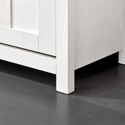 Vista 7 de Haotian Banco de almacenamiento de zapatos, para entrada, zapatero para pasillo, zapatero pequeño con cajón abatible y cojín de asiento, blanco