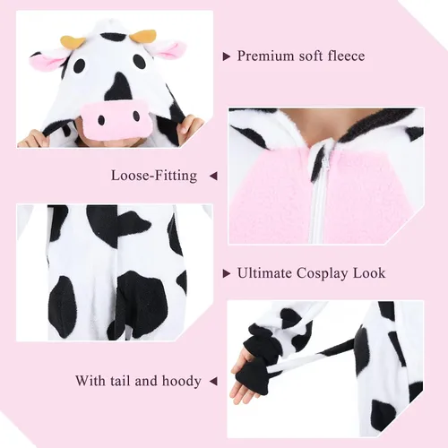 Vista 3 de Unisex Adult Onesie Animal Pajamas for Halloween Cosplay Women Girl Men Boy Sleepwear Homewear
