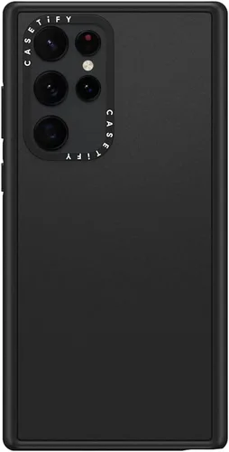 Vista 205 de CASETiFY Funda de impacto para Galaxy S22+ - Adhesivo Aries Moross, color negro transparente