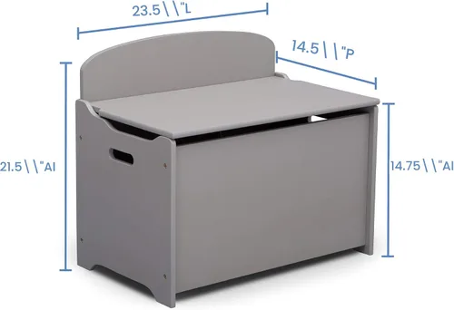 Vista 5 de Delta Children MySize Deluxe - Caja de juguetes, color gris