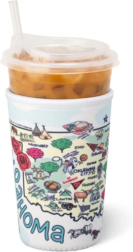 Vista 8 de Swig Life Funda Mediana para Taza de Café Helado Coolie, Funda Aislante de Taza de Café Helado Estándar de 22oz con Asa, Funda Aislante de Neopreno