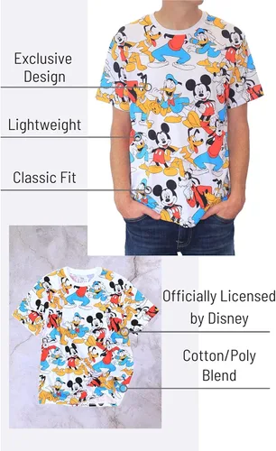 Vista 4 de Disney Camiseta gigante de Mickey Mouse gris para hombre, Blanco
