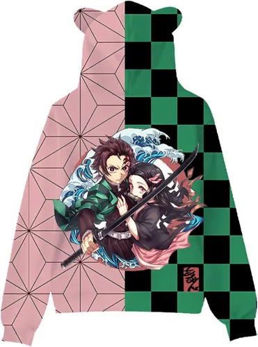 Vista 2 de Sudadera con capucha para jóvenes de anime, unisex, con estampado 3D, para niños y niñas