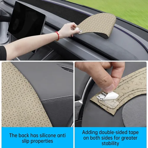 Vista 4 de MASHA - Funda para salpicadero para Tesla Model Y Juniper 2025-2026, almohadilla de salpicadero de franela compatible con el nuevo salpicadero