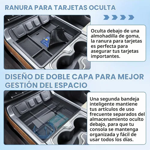 Vista 6 de EDBETOS Bandeja Organizadora de Consola Central Compatible con Accesorios Chevy Silverado/GMC Sierra 1500 2014-2018 2015-2019 Silverado/Sierra