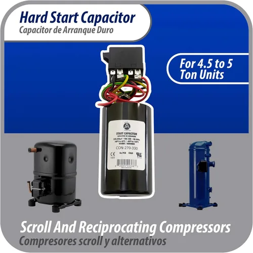 Vista 6 de Appli Parts APHS-3 Kit de arranque duro de 4 a 5 toneladas 208-265 V, 1 Ph para aire acondicionado incluye condensador 270-324mfd 330V y potencial