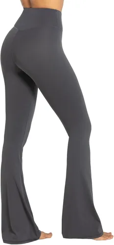 Vista 6 de Sunzel - Leggings acampanados para mujer, sin costuras frontales, pantalones de yoga con control de abdomen, cintura alta cruzada, 28303234 pulgadas