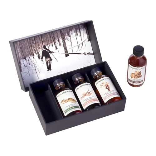 Vista 8 de Runamok Caja de Regalo de 3 jarabes de arce – Botellas de jarabes de arce añejados en barril + infundidos, de 8.45 onzas líquidas