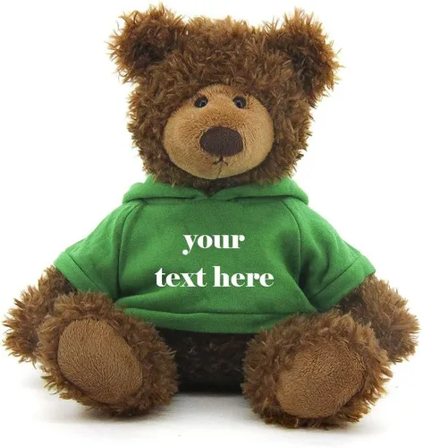 Vista 9 de Plushland Oso Frankie marrón de 12 pulgadas, regalo personalizado de animal de peluche, gran regalo para el día de la madre, día de San Valentín