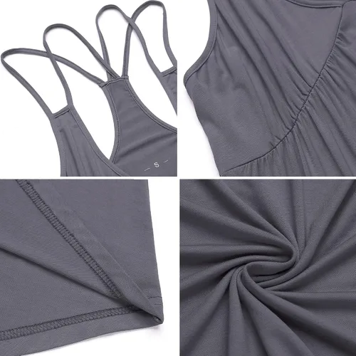 Vista 5 de Samring Lencería sexy para mujer, camisola con cuello en V, camisón completo tipo babydoll S-XXL