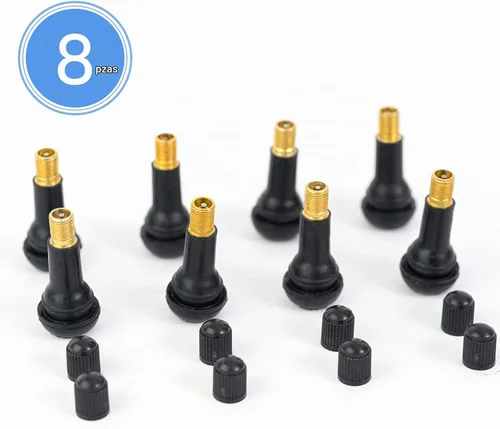 Vista 2 de 8 vástagos de válvula de neumático TR413 sin cámara de alta calidad, vástago de válvula de neumático de goma negra, universal para agujeros