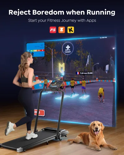 Vista 10 de Acezoe Caminadora Walking Pad con Inclinación, 2 en 1 Caminadoras Plegables para Casa Oficina Pequeña, 300lbs Caminadora Portátil Compacta Bajo
