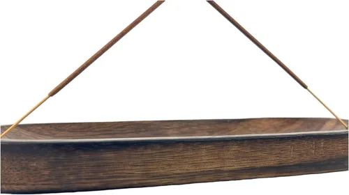 Vista 7 de Soporte para incienso, quemador de incienso/colector de cenizas, bandeja de incienso de madera hecha a mano para el hogar, meditación y yoga, gran