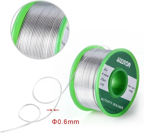 Vista 3 de AUSTOR - Hilo de soldadura sin plomo con núcleo de colofonia de 0,6 mm