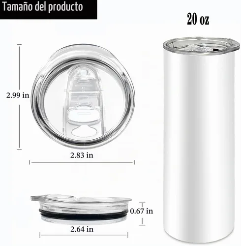 Vista 2 de Tapas de repuesto para vaso delgado de 20 onzas, transparentes, paquete