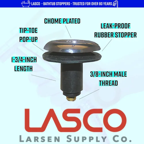 Vista 3 de LASCO 03-4823 - Filtro estilo Rapid Fit, tapón para bañera, cromado