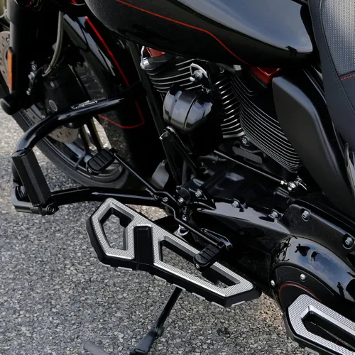 Vista 8 de TCMT Estriberas delanteras del conductor con plataforma y clavijas para Harley Touring 2000-2025 Softail 2000-2017 Trike 2009-2013 FLD 2012-2016
