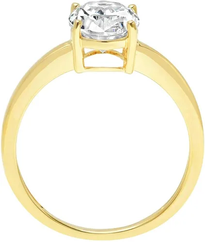 Vista 2 de Anillo solitario de corte ovalado brillante de 2,0 quilates de zafiro blanco creado en laboratorio, ideal VVS1 D de 4 puntas, compromiso, boda