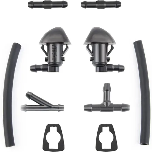 Vista 9 de Kit de boquillas de limpiaparabrisas compatible con manguera de chorro y líquido para lavadora F550 F450 F350 F250 con conector que reemplaza al OEM
