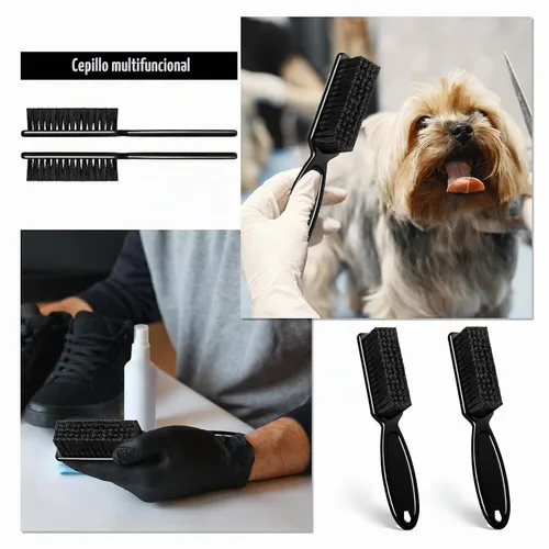 Vista 6 de NICEMOVIC Cepillos de limpieza para peluquería, 20 piezas de cerdas de nailon con mango de plástico, suministros de limpieza multifuncionales