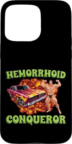 Vista 28 de iPhone 16 Hemorrhoid Conqueror Funny Meme Extraño Ofensivo Cringe Broma Caso