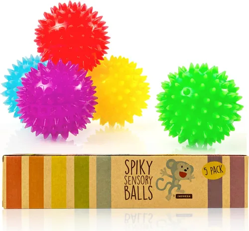 Vista 8 de IMPRESA Bolas de estrés con puntas – Cesta de regalo para niños – Compromiso sensorial y juguetes sensoriales – Recuerdos de fiesta y bolas