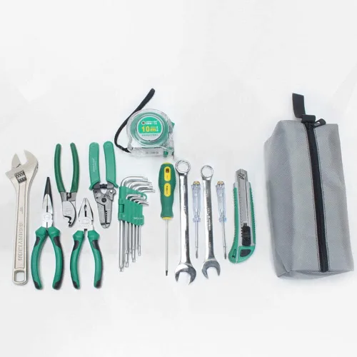 Vista 5 de 2 bolsas de lona portátiles para almacenamiento de herramientas, organizador de bolsa de transporte, bolsa con cremallera y lazo para colgar