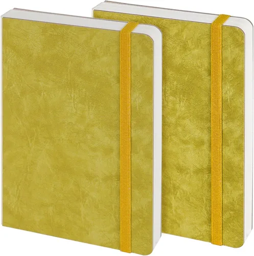 Vista 10 de Funto Diario de Papel de Acuarela Paquete de 2, 3.5x5.5, 44 Páginas Cada Uno, 100% Algodón Prensado en Frío, Tapa Dura de Cuero PU Azul, Suministros
