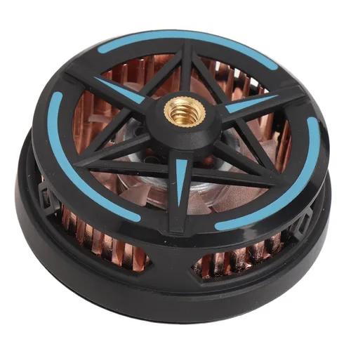 Vista 5 de Fabater Black Portable Phone Cooler Fan for Gaming Intelligent Temperature Control, Mobile Phone with Powerful Fan, Cooling Technology for Live