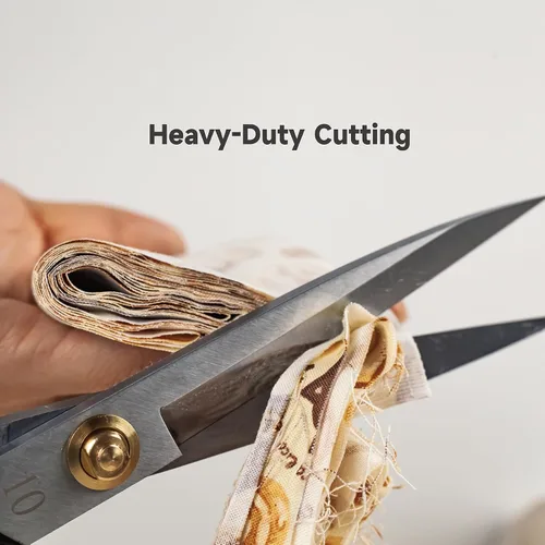 Vista 4 de KEARING Tijeras de 22,8 cm de sastre resistentes para tela, profesionales, aptas para cortar con precisión cuero, denim y telas de múltiples capas