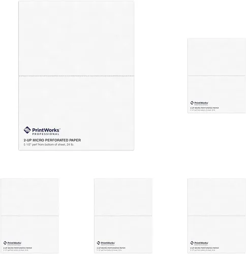 Vista 25 de PrintWorks Papel perforado profesional de media hoja de 8.5 x 11 pulgadas, perfecto para W-2, 1099 y uso de declaraciones, fabricado en los Estados