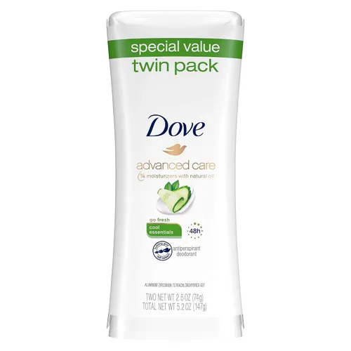 Vista 17 de Dove Advanced Care Anti Deo Stick Cool Essentials Pack de 12 para ayudar a la reparación de la barrera cutánea después del afeitado, control