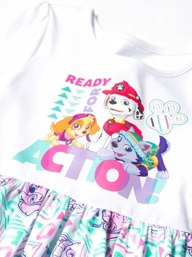 Vista 2 de Paw Patrol Vestido de manga corta para niñas y polainas Conjunto de 2 piezas