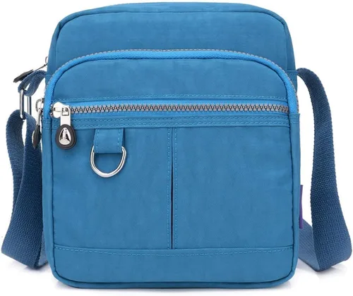 Vista 23 de KARRESLY Bolso de hombro de nylon impermeable con cierre, bolso bandolera, bolso de mano, casual, para mujer