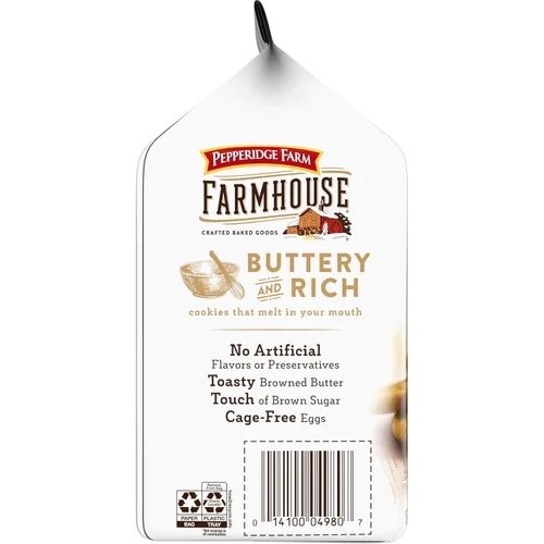 Vista 6 de Pepperidge Farm Galletas Farmhouse Thin & Crispy Butter Crisp, bolsa de 6.9 oz