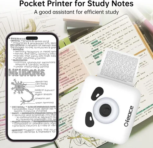 Vista 6 de Impresora térmica portátil TP6S para iPhone y teléfono Android, 300 DPI inalámbrica Bluetooth pequeña impresora térmica sin tinta para fotos