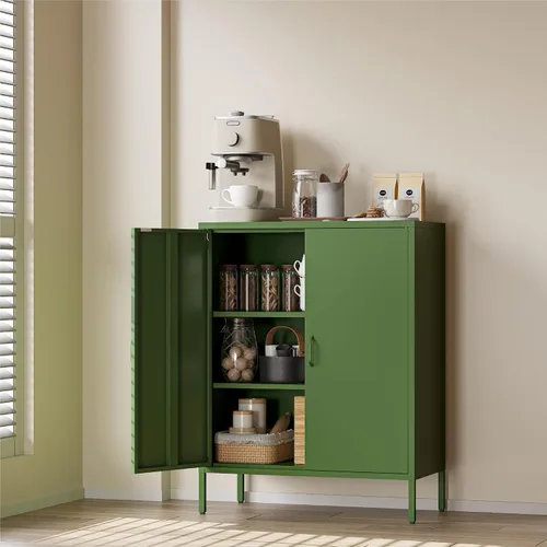 Vista 8 de COFaR Soporte de TV para televisores de hasta 75 pulgadas, consola multimedia de 40 pulgadas de largo con puertas de ventilación, centro de Negro