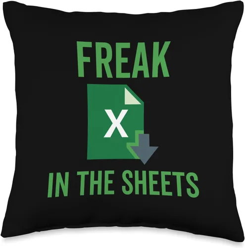 Vista 5 de Freak in the Excel Sheets Spreadsheets Computer Freak in The Excel Sheets - Almohada divertida de broma para computadora, 18 x 18 pulgadas