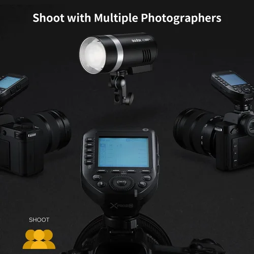 Vista 7 de Godox XProII XProII-N Disparador de flash inalámbrico para cámara Nikon, transmisor de flash inalámbrico 2.4G HSS 1/8000S, conexión Bluetooth