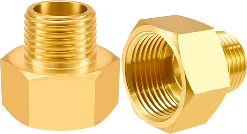 Vista 13 de SDTC Tech Juego de 2 adaptadores de tubería de latón 1/2 NPT rosca macho a 1/2 NPT rosca hembra reductor, conectores de extensión de tubería