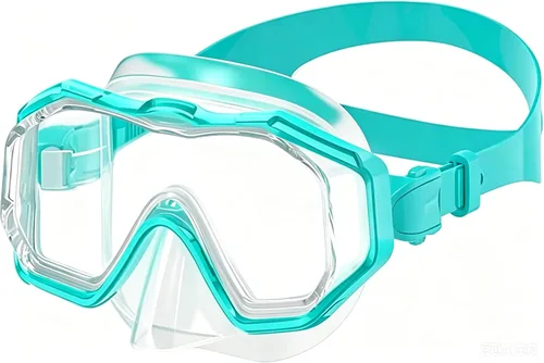 Vista 20 de Kids Swim Goggles 4‑16, 3‑Window Shatter‑Resistant Anti‑Fog, 180‑Degree Panoramic View with Nose Cover