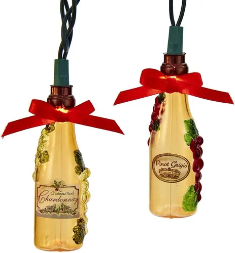 Vista 2 de Kurt Adler UL - Botella de vino de 10 luces con juego de luces adhesivas