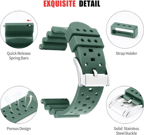 Vista 2 de BINLUN Rubber Watch Bands Quick Release Premium Quality Silicone Sport Watch Strap Smart Watch Bands For MenWomen 7