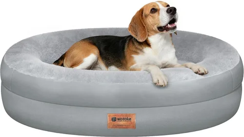 Vista 15 de Cama ortopédica lavable grande para perros: Cama de espuma viscoelástica impermeable para mascotas con refuerzos - Funda ortopédica extraíble