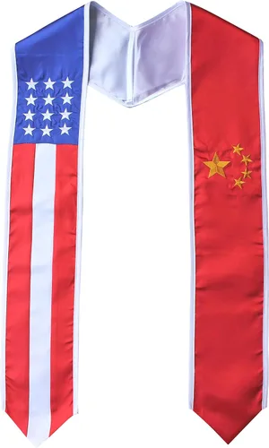 Vista 14 de Del Mex - Bandera del país y Estados Unidos, estola de graduación internacional Brasil / Estados Unidos