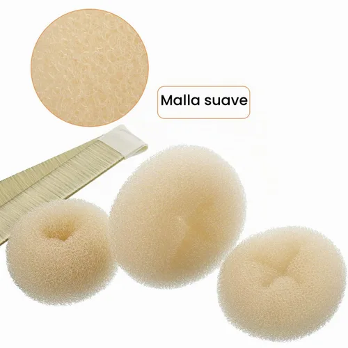 Vista 3 de WILLBOND Kit de 21 piezas para hacer moños de cabello, juego de moldeador Beige