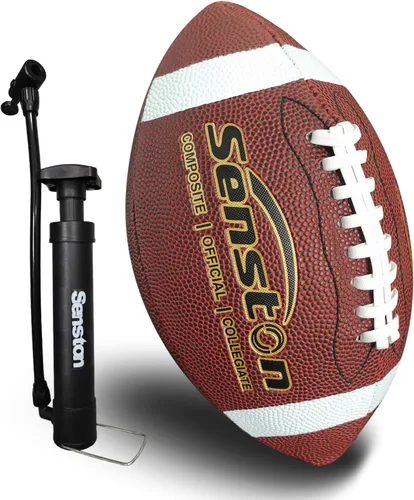 Vista 9 de Senston Fútbol Tamaño 9/6 – Premium Composite Cuero Escuela Secundaria/Niños/Jóvenes Fútbol con Bomba Tamaño Pelota de Pie con Bomba